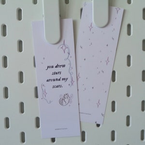 aesthetic cardigan folklore inspired bookmark | you drew stars, coquette cute bookmark, bookish, booktok, book club, romance reader bookmark