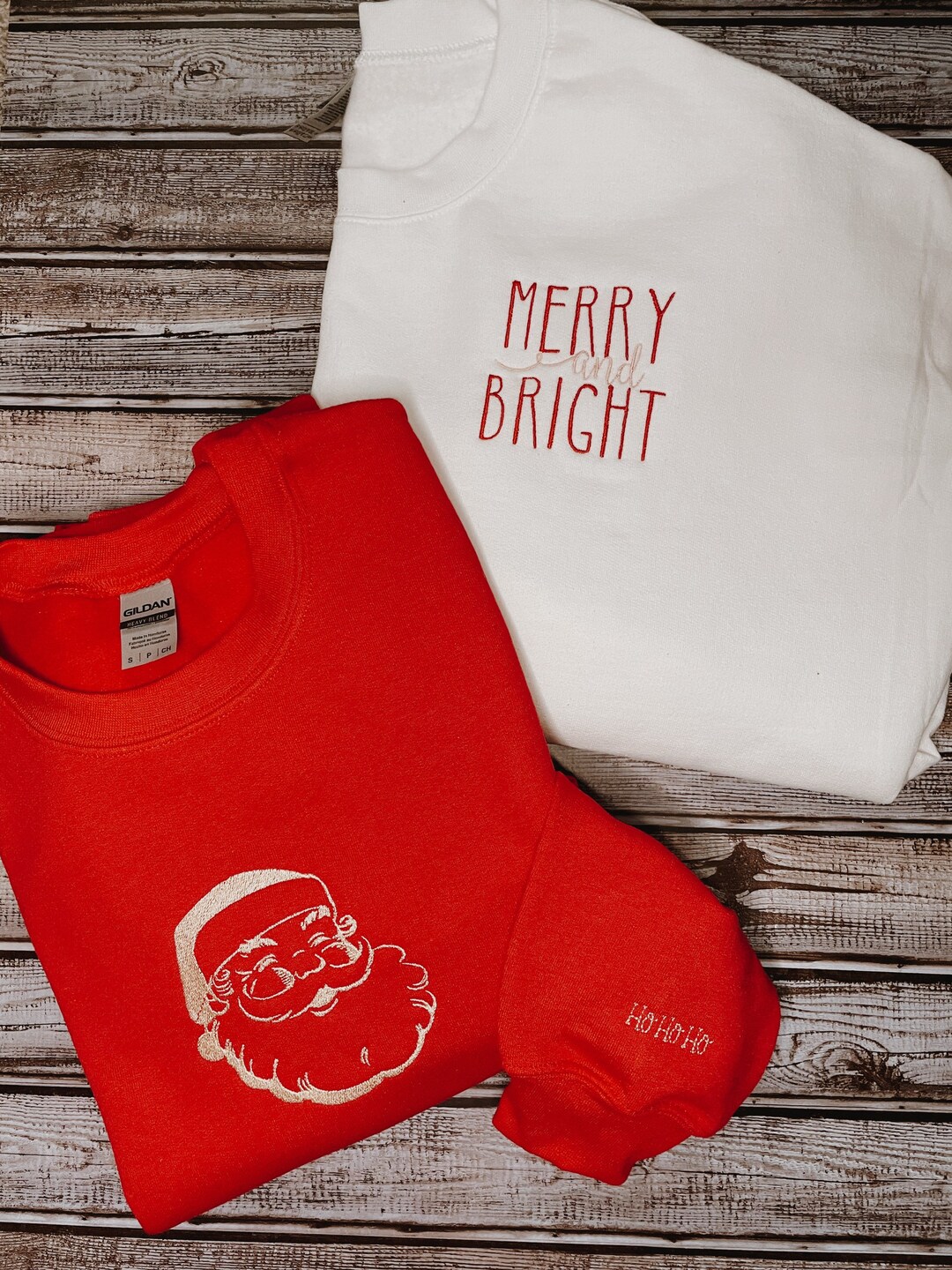 Christmas Embroidered Sweatshirt Santa Embroidered Etsy