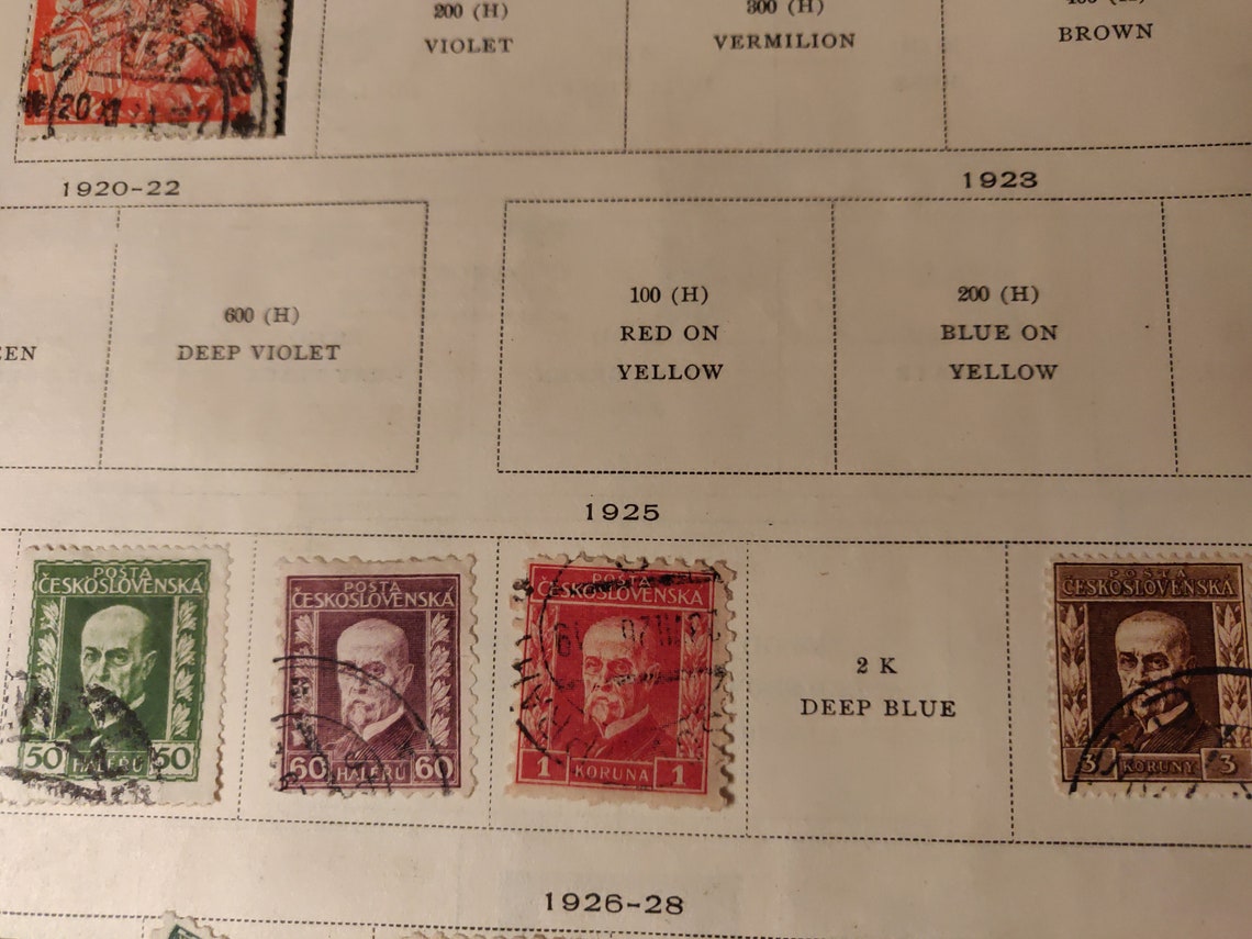 Four rare 1925 stamps Czechoslovakia Etsy