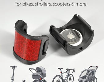 Hidden AirTag Holder for Bikes & More – Reflector Tube Mount, Red or White