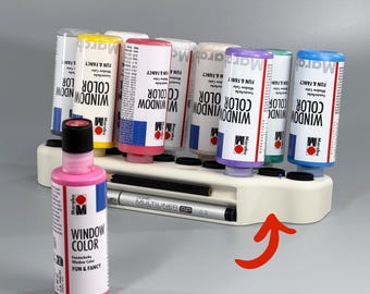 Window Color Tray for Marabu Paint Bottles – Upside Down Storage