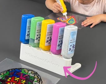 Window Color Holder for KREUL Paint Bottles Upside Down Organizer