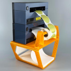 Stacked Label Printer Stand STL – Dual Thermal Printer Station – Double Munbyn Phomemo Holder – 3D Printable Shipping Rack