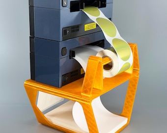 Gestapelter Etikettendruckerständer STL – Duale Thermodruckerstation – Doppelter Munbyn Phomemo-Halter – 3D-druckbares Versandgestell
