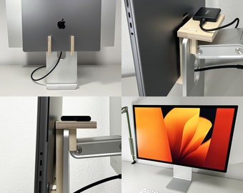 MacBook Holder for Apple Studio Display & Peripherals - Minimalist Desk Organizer