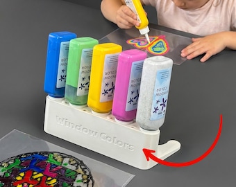 Window Color Holder for KREUL Paint Bottles Upside Down Organizer