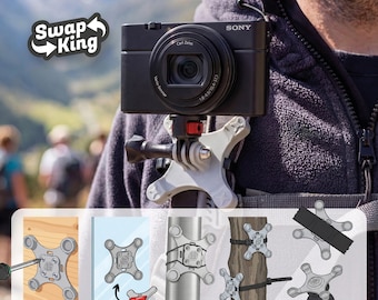 SwapKing Magnetic Camera Mount – Quick Release System for GoPro, Smartphone, Lights