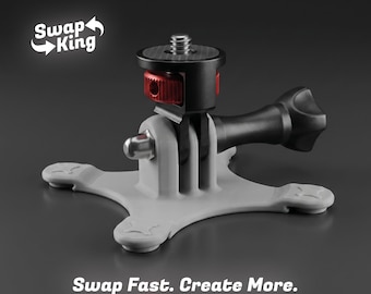 Soporte magnético para cámara SwapKing: sistema de liberación rápida para GoPro, smartphone y luces.