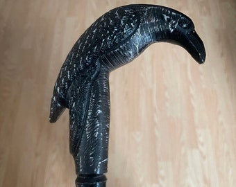 Brass Raven Walking Stick Vintage Style Handle Head Designer For Wooden Cane New Brass Raven Walking Stick Vintage Style Handle Head Designer For Wooden Cane New