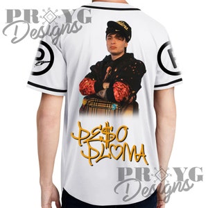 Peso Pluma Inspired White Baseball Jersey Corridos Tumbados 2023 trending unisex