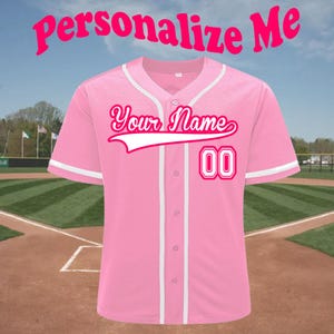Light Pink Adult Personalized Baseball Jersey, Custom Baseball Jersey, Baseball mom, Birthday Jersey, Personalized Gift, Anniversary Gift