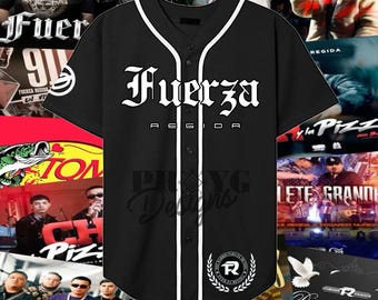 personalized Fuerza Regida black Custom Baseball Jersey, Birthday Jersey, Custom made Gift, Anniversary Gift, Pero No Te Enamores Tour 2024