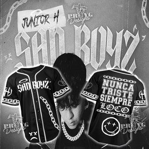 New Junior H Sad Boyz Tour 2023 trending Personalized Adult Black Baseball Jersey