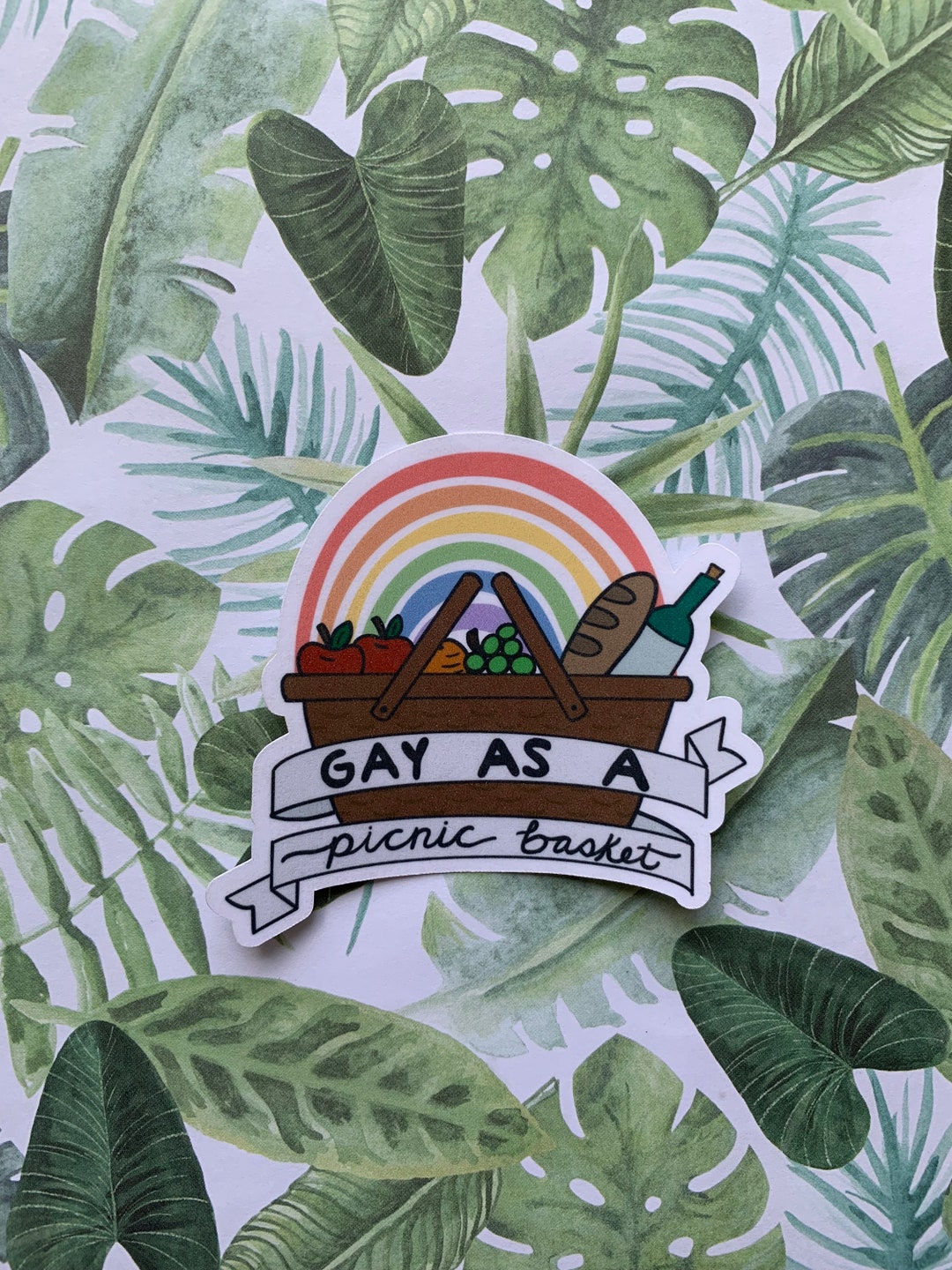 Gay as a Picnic Basket Sticker LQBTQ Pride Golden Girls Inspired Etsy