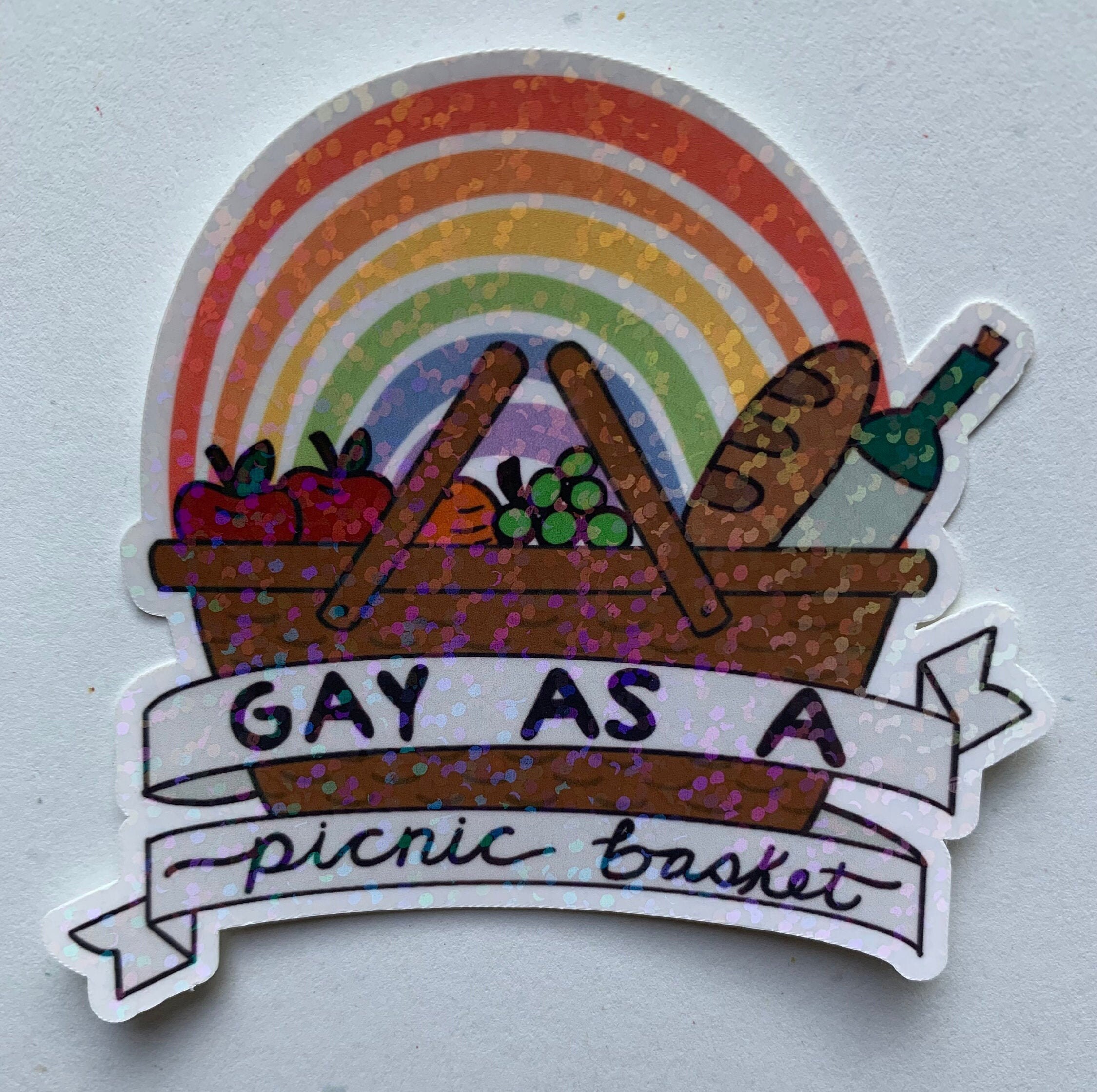 Gay as a Picnic Basket Sticker LQBTQ Pride Golden Girls Inspired Etsy