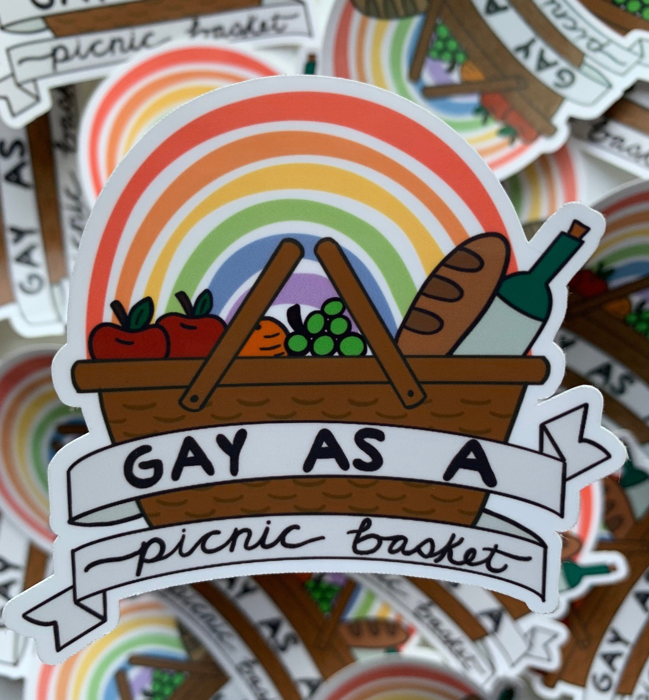 Gay as a Picnic Basket Sticker LQBTQ Pride Golden Girls Inspired Etsy