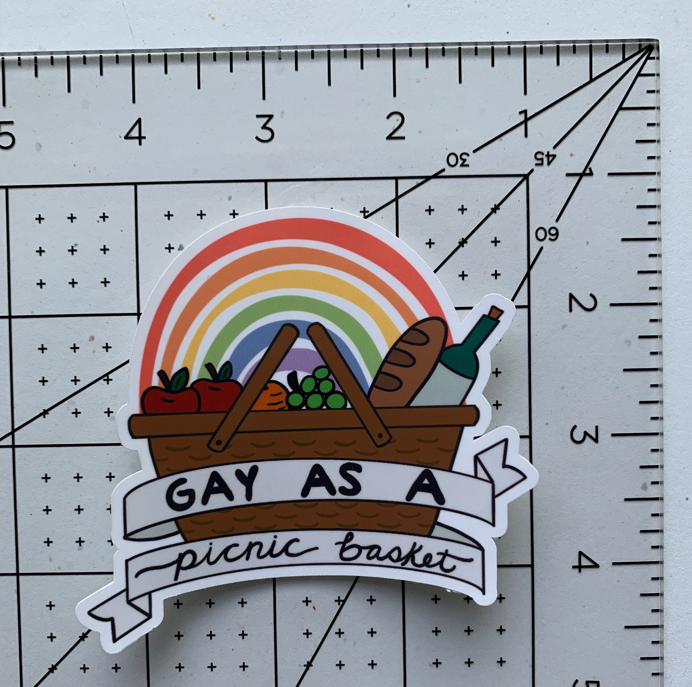 Gay as a Picnic Basket Sticker LQBTQ Pride Golden Girls Inspired Etsy