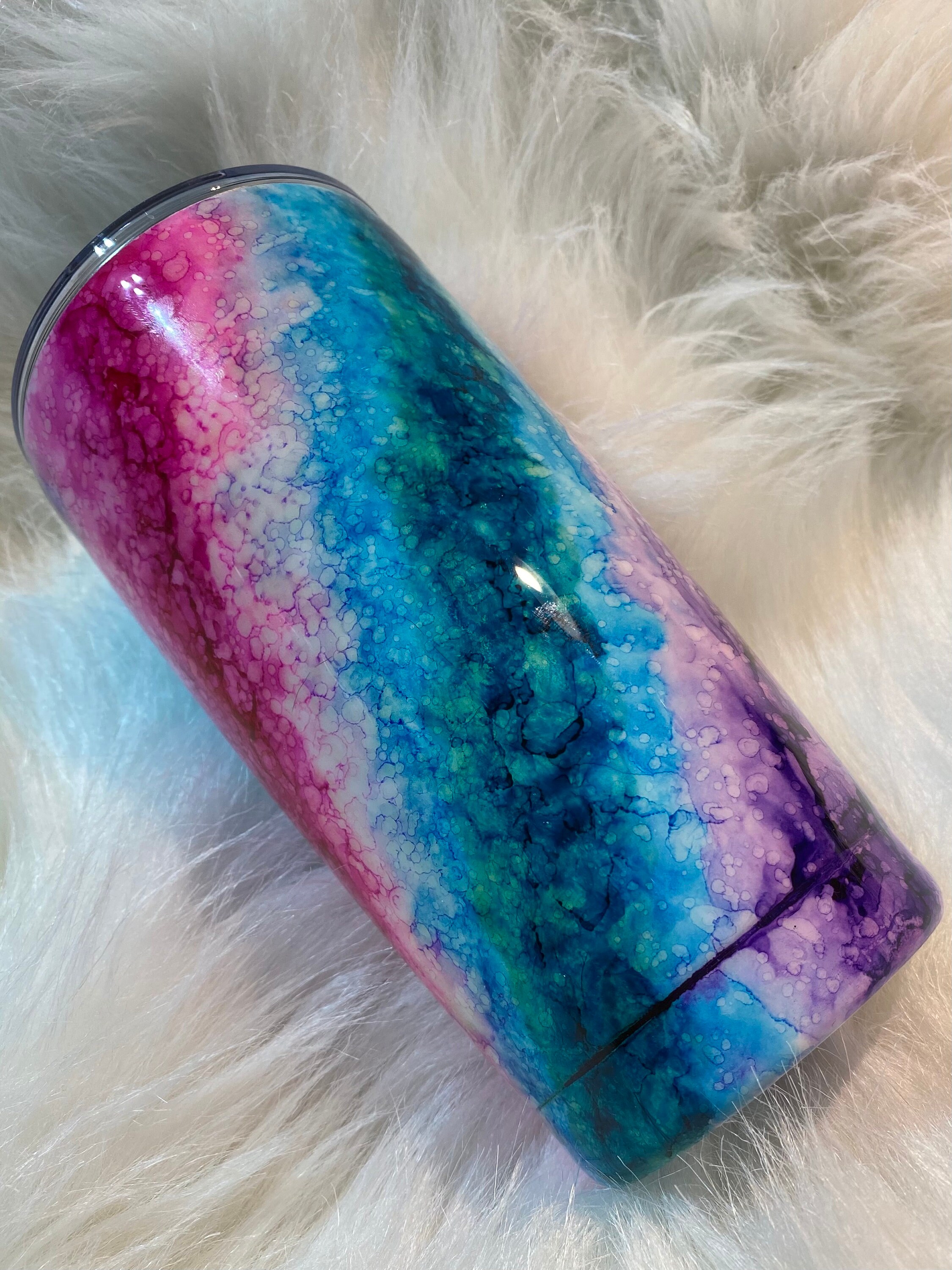 20 oz rainbow pattern Tumbler With cover Etsy