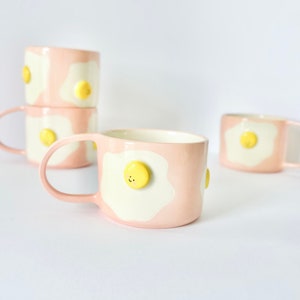 Fried Egg Ceramic Cup Handmade coffee cup Cute tea cup imagen 1