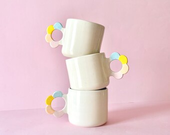 Tasse en céramique de fleurs - Tasse à café faite à la main - Tasse à thé mignonne