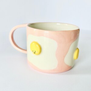 Fried Egg Ceramic Cup Handmade coffee cup Cute tea cup imagen 7