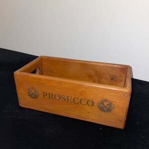 Large Shallow Wooden Storage Box With Hinged Lid & Cut-out Handles
