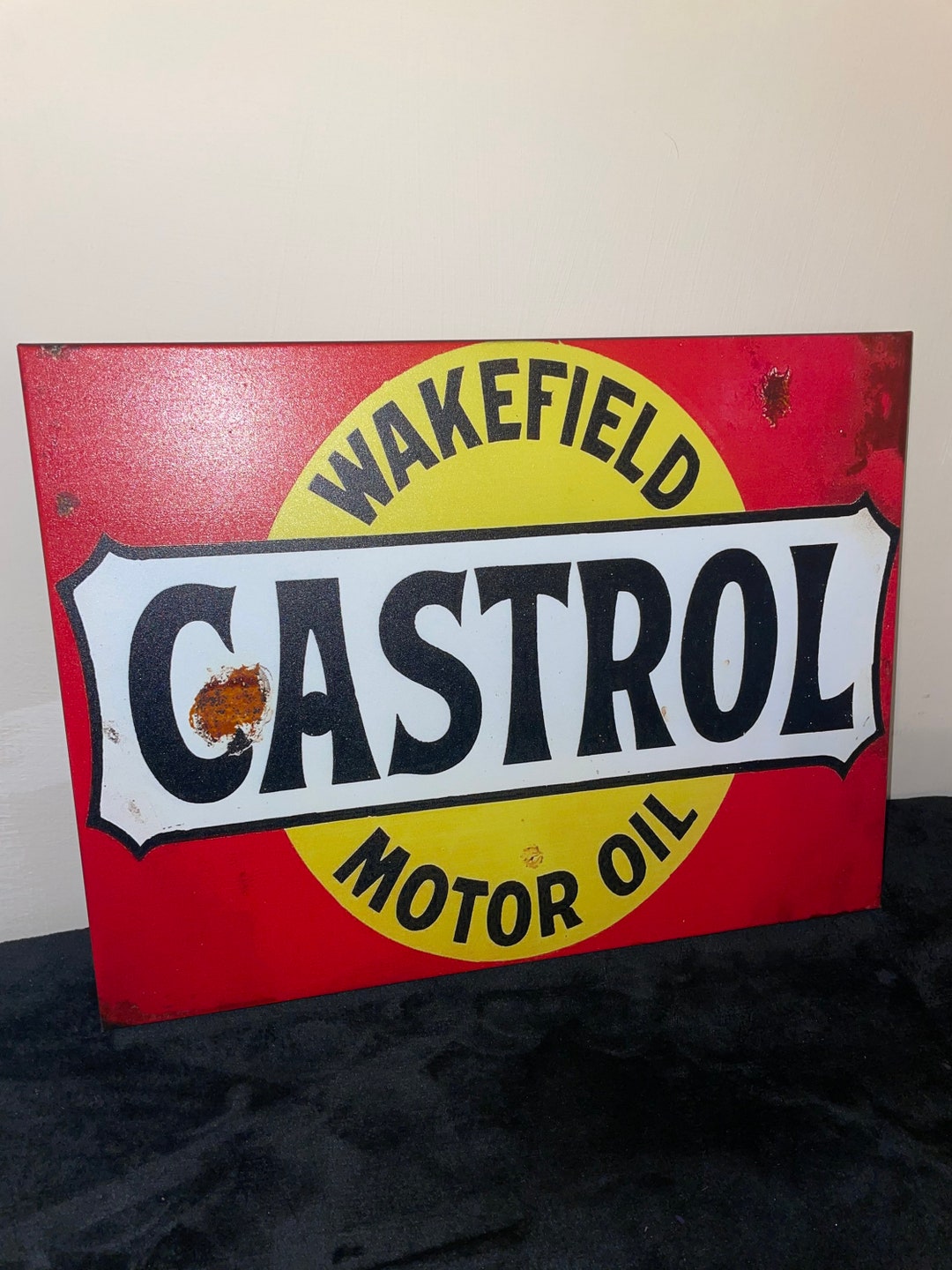 New Large Wakefield Castrol Motor Oil Wall Hanging Metal Rustic Style ...