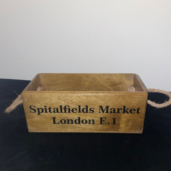 Wooden Crate Rope Handles Etsy UK