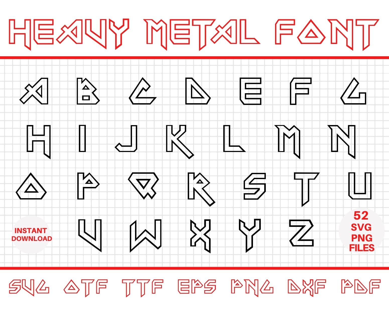 Heavy Metal Font Hard Rock Font Rock Font Metal Font Heavy Etsy 日本