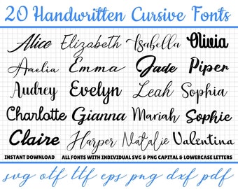 Handwritten Fonts Svg, Cursive Font Svg, Cursive Font Bundle Svg, Cursive Font For Cricut, Font Bundle Svg, Script Fonts, Wedding Font Svg