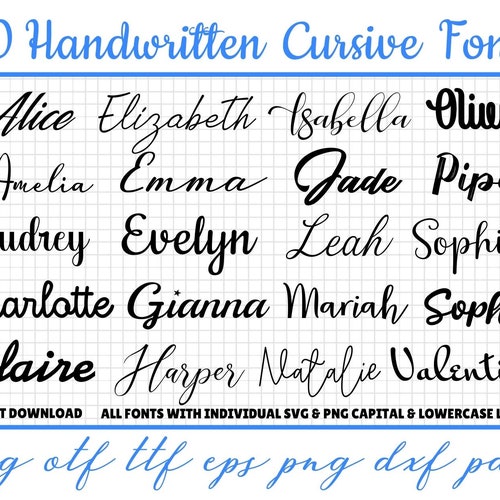 Bundle Cursive Font SVG Signature Font for Cricut Bundle | Etsy