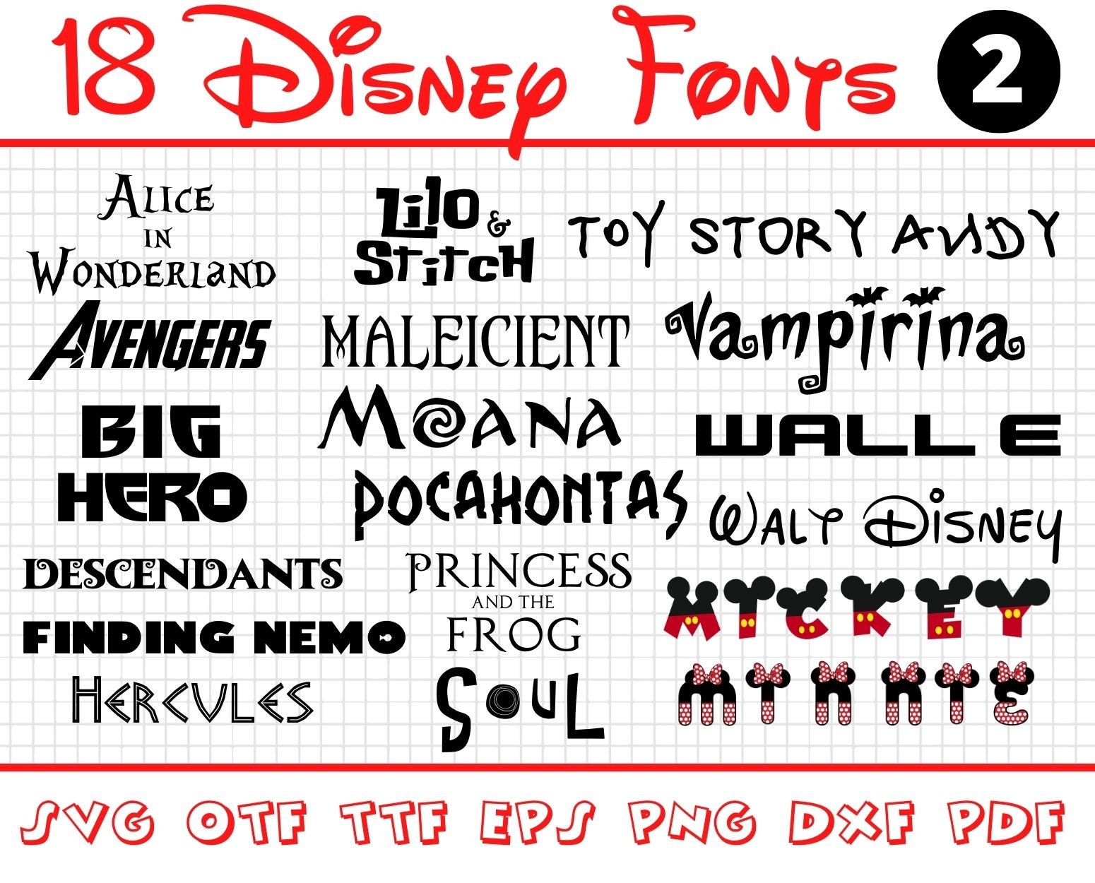 Disney Font Bundle, Disney Font, Disney Font Svg, Disney Font For Cri…