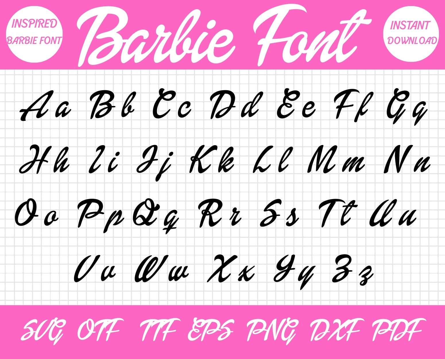 Barbie Letter Fonts Printable