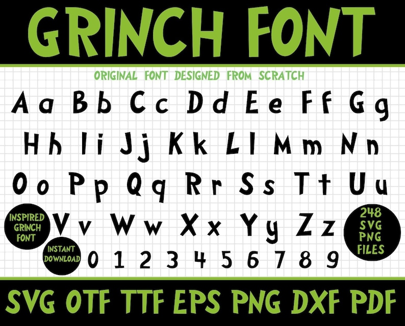 Grinch Font Svg Grinch Svg Grinch Font Grinch Letters Etsy Israel