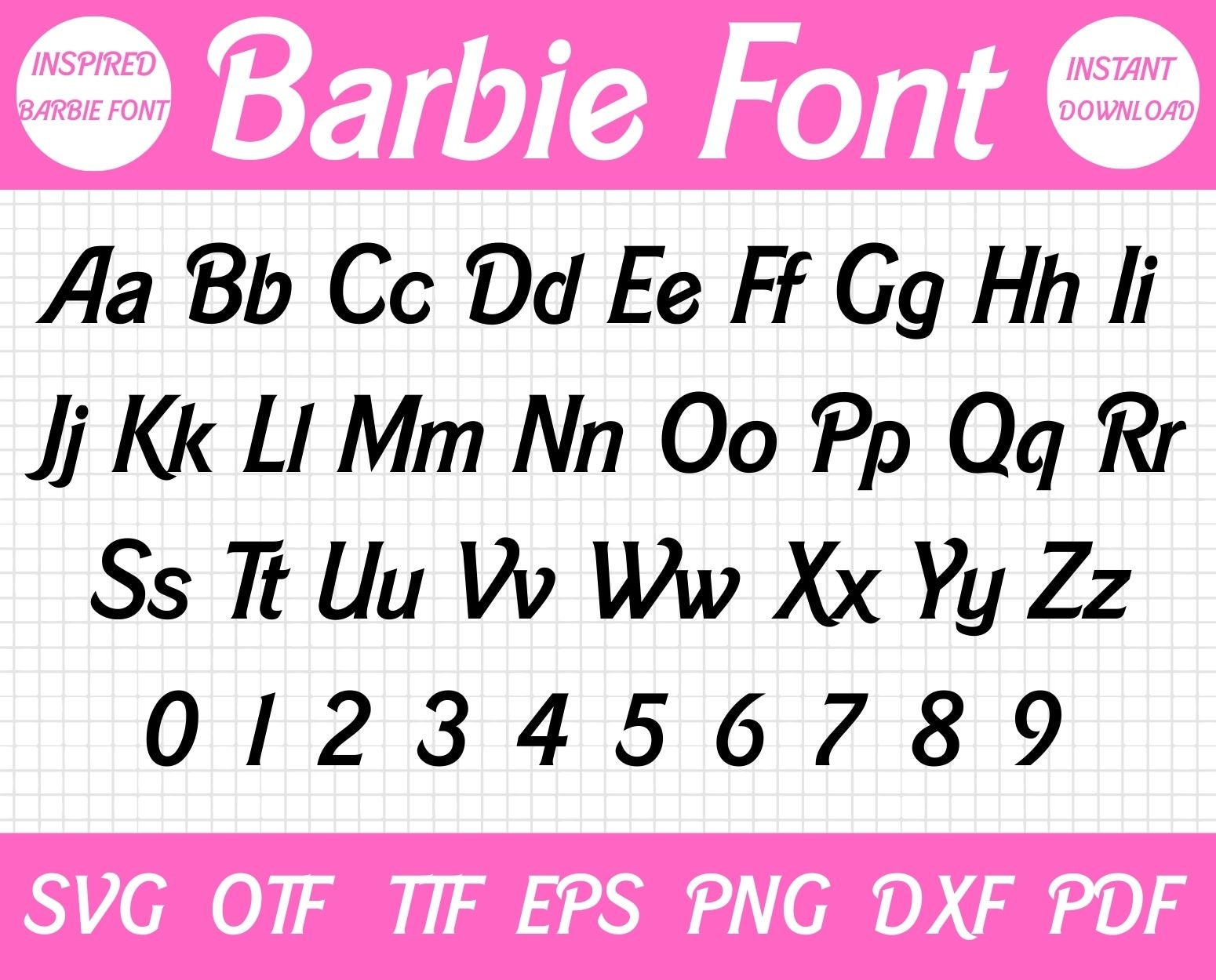 Barbie Font Svg Barbie Font Barbie Svg Barbie Barbie Etsy