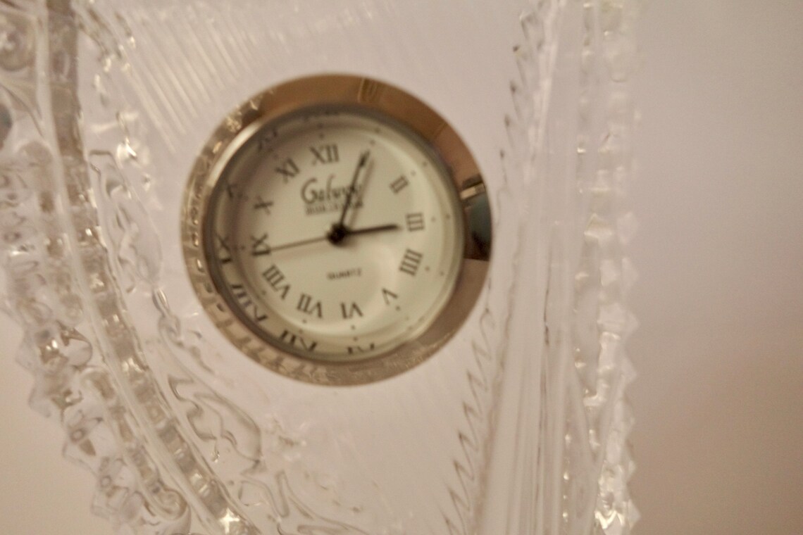 Vintage Galway Irish Crystal Harp Clock 24 lead crystal Etsy