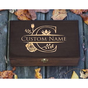 Buzón grabado personalizado, caja de regalo para dama de honor, caja de madera para recuerdos, regalo de aniversario, caja de madera personalizada, caja de recuerdo, regalo de Navidad