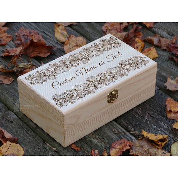 Personalized Engraved Seed Box, Tea Storage Box, Custom Gardener Gift, Garden Gifts, Wooden Memory Box, Wooden Box, Seed Saver Box