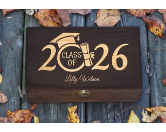 Personalized Engraved Graduation Box, Graduation Gift For Him or Her, Graduation Gift Box, Photo Box, Wooden Memory Box, Keepsake Box