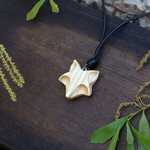 Wooden Racoon Pendant and Necklace, Eco Friendly Accessory, Racoon Jewelry, Carved Charm, Spirit Animal, Mother's Day Gift, for Her Under 20 White Oak