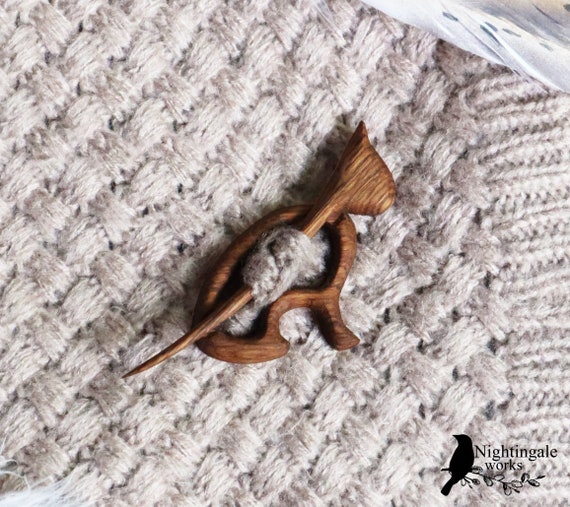 Wooden Shawl Pin, Wood Brooch,wood Scarf Pin, Women Gift, Baby
