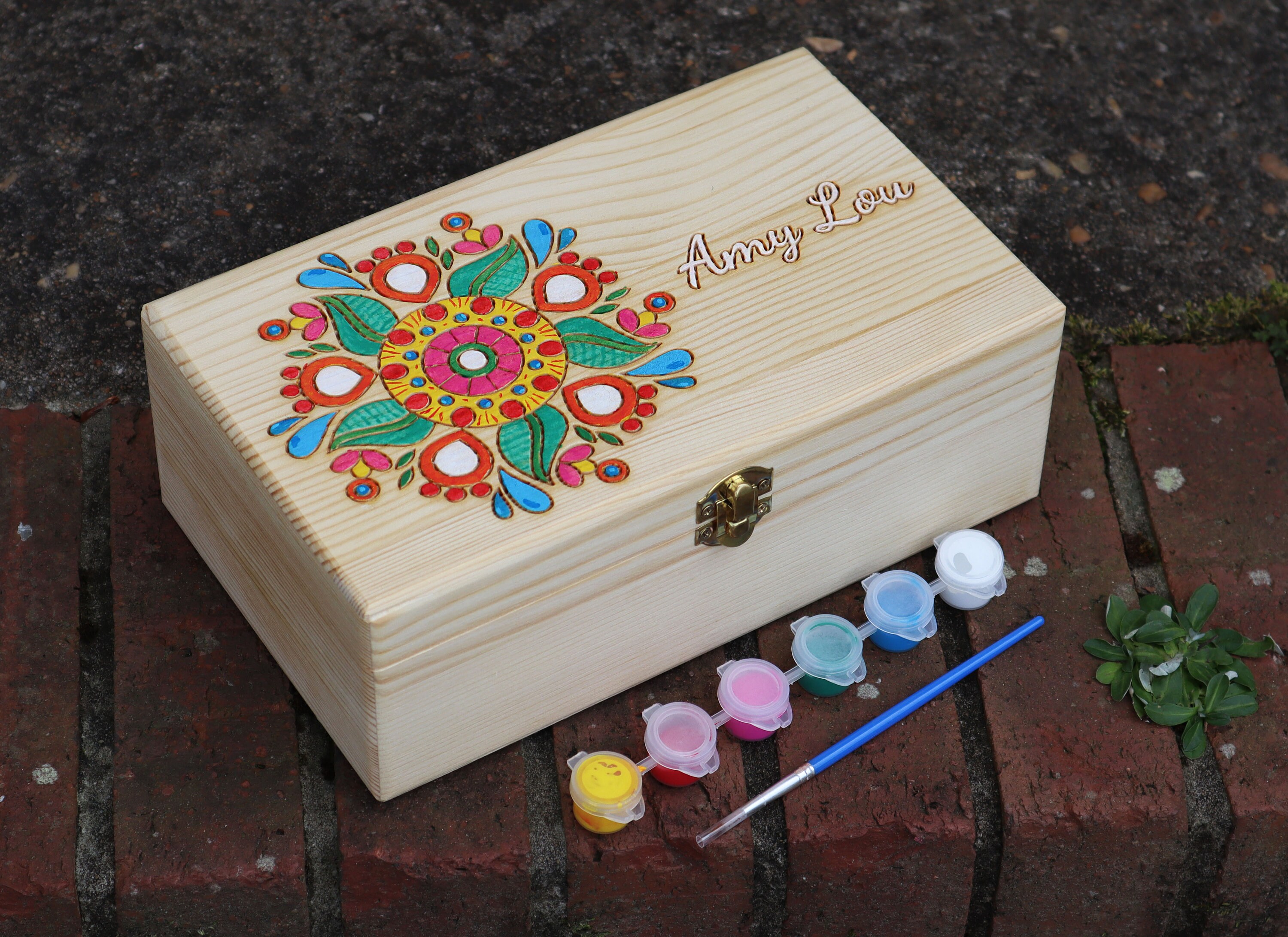 Personalized Engraved Paint Yourself Box, Personalized Engraved Wooden ...