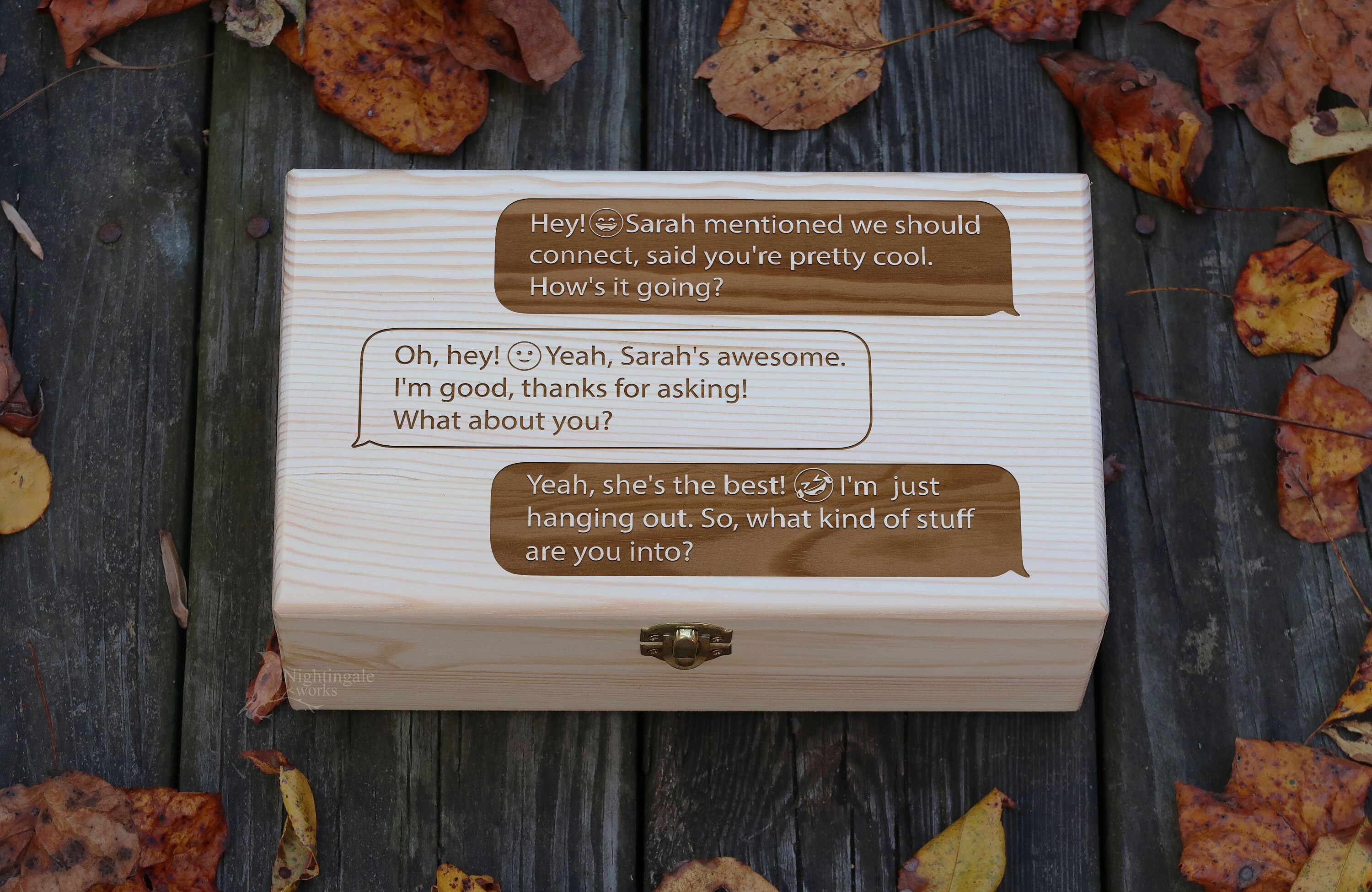 Personalized Engraved Custom Messages Box, Text Message Gift, Wedding ...