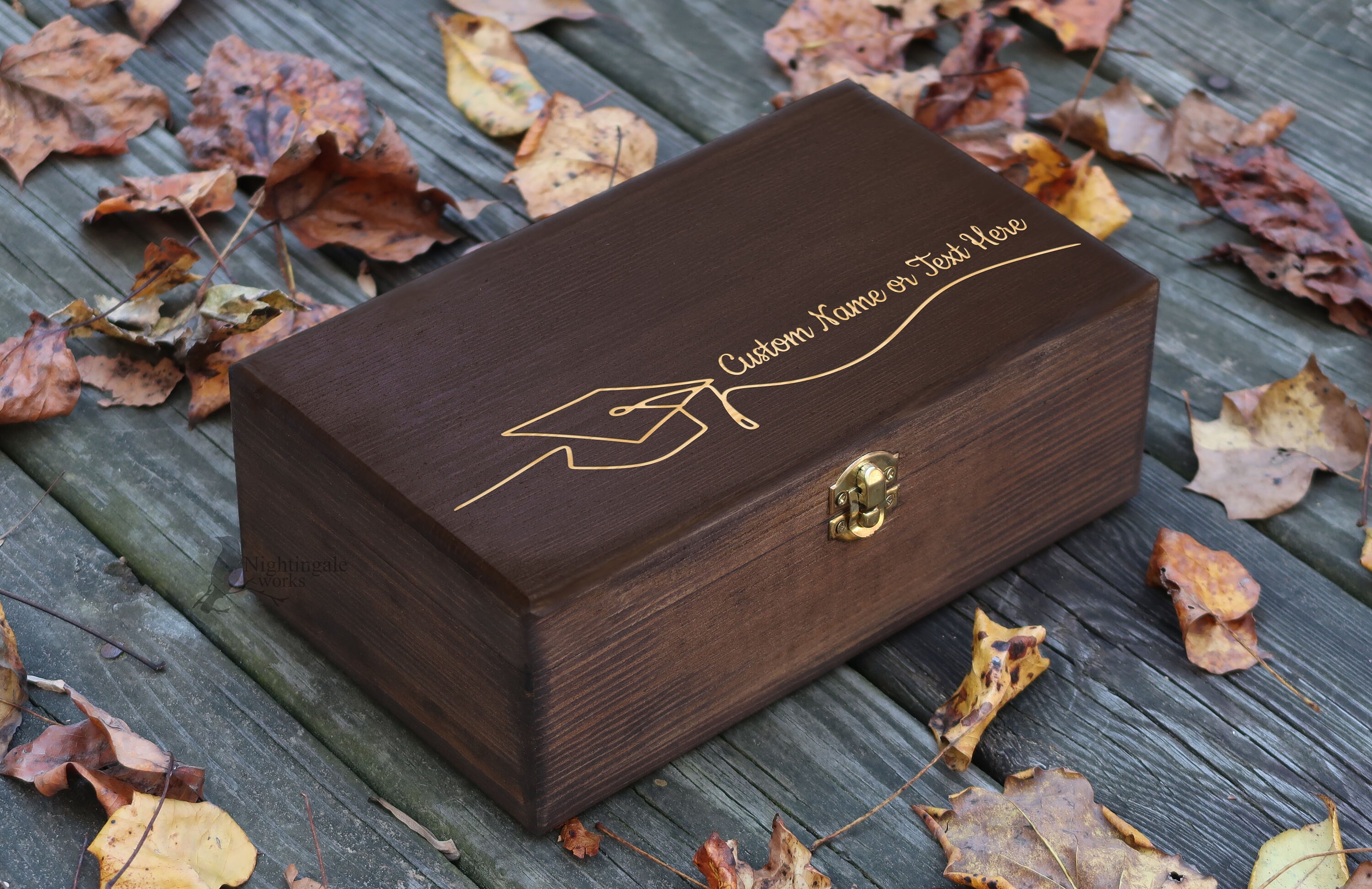 Timber Graduation Box Personalized Engraved Graduation Box, Gift for Student, Gift for ...
