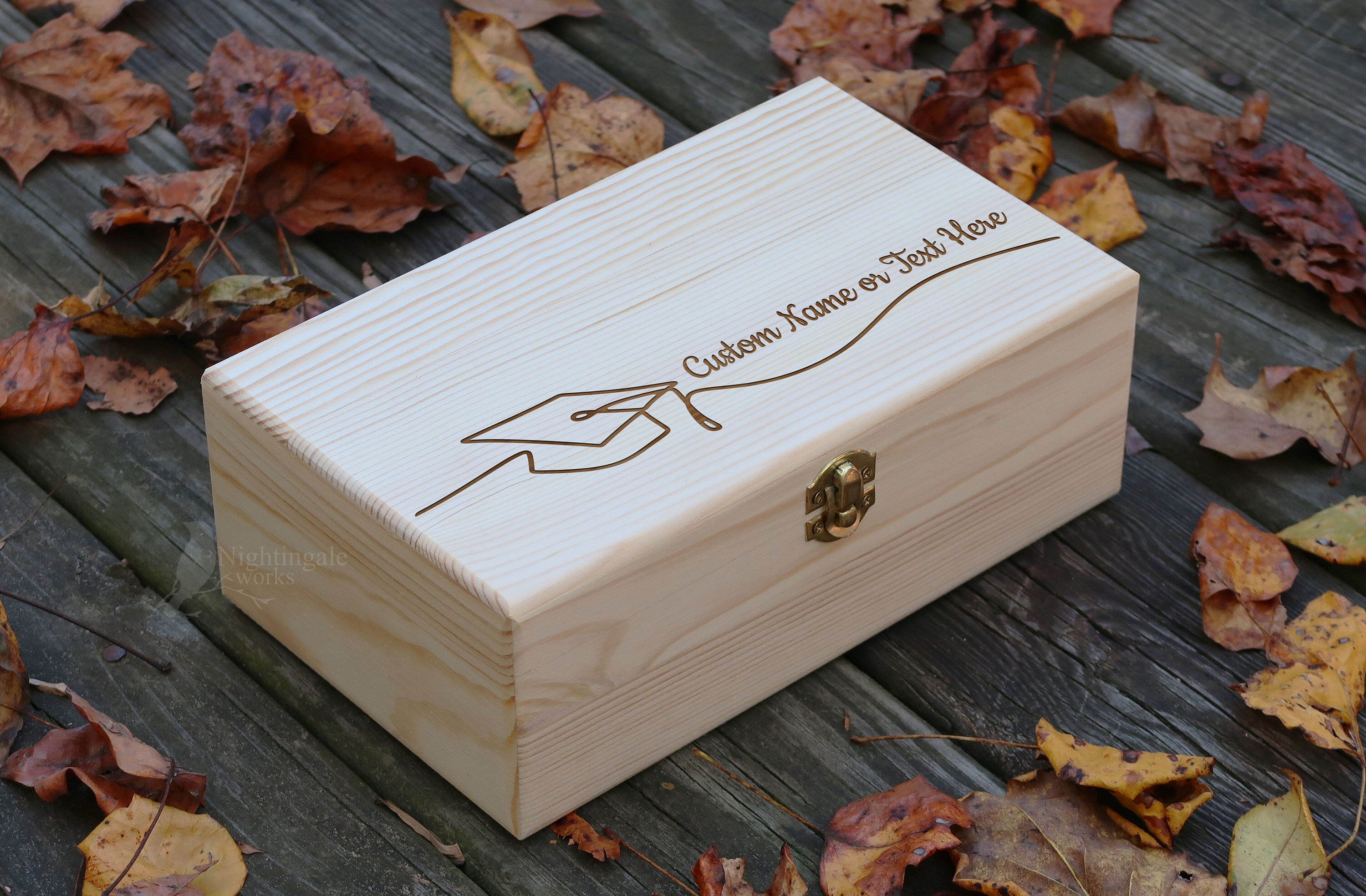 Timber Graduation Box Personalized Engraved Graduation Box, Gift for Student, Gift for ...