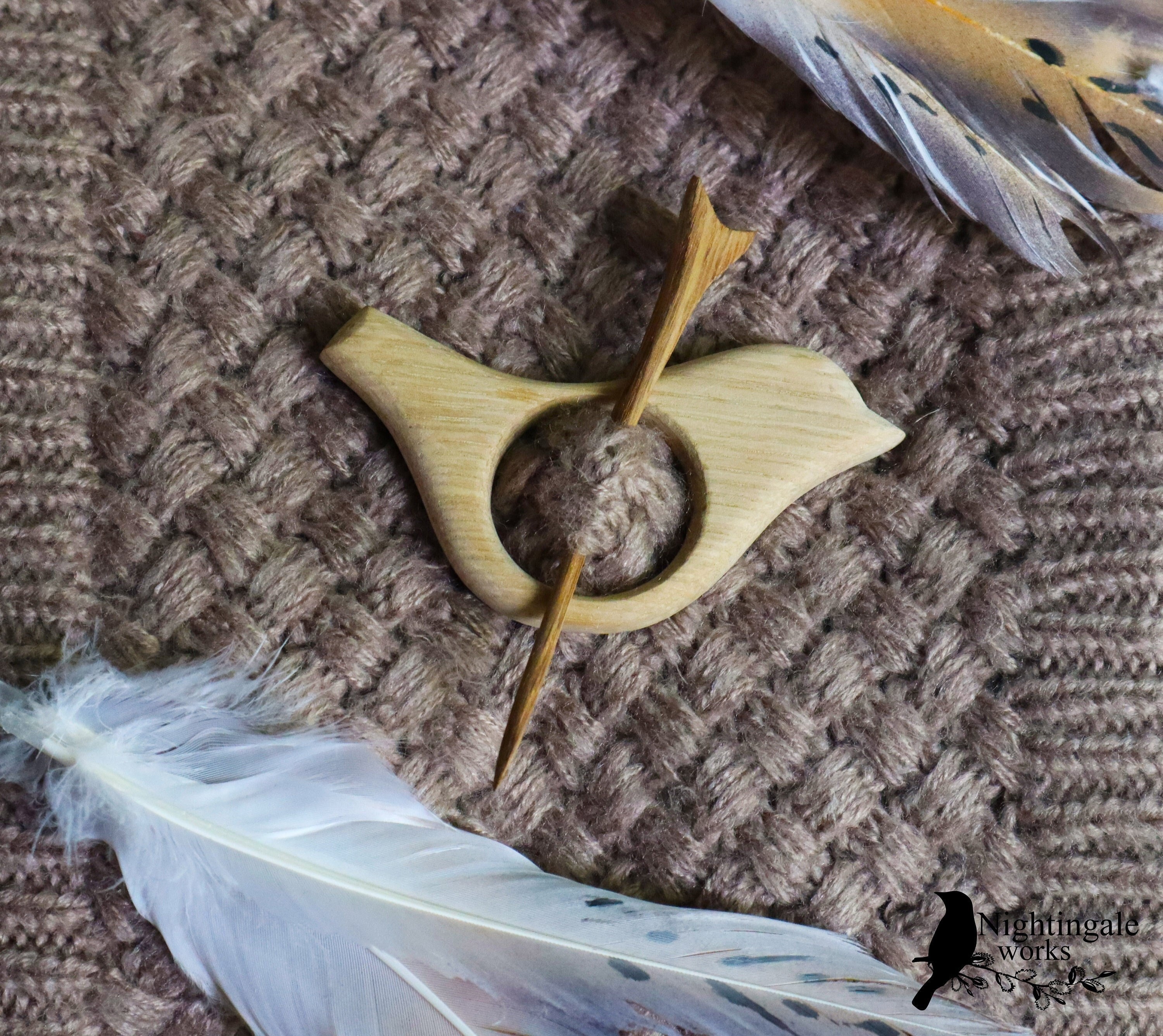 Wood Wooden Dove Doves Bird Lovebirds Birds Handmade Hair Barrette Accessory ♥️✨ Hand Carved Wood Love Birds 8 - Luke Adams Glass Blowing Studio main image 2