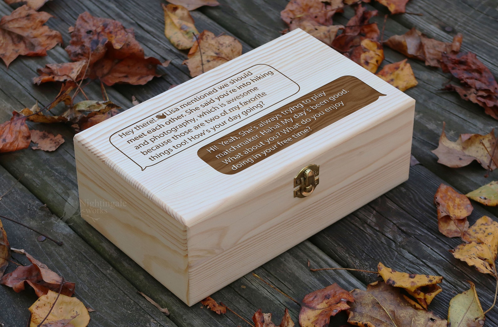 Personalized Engraved Custom Messages Box, Text Message Gift, Wedding ...