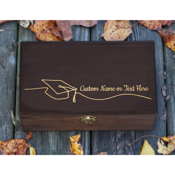 Personalized Engraved Graduation Box, Gift For Student, Gift For Graduate, Graduation Gift Box, Photo Box, Wooden Memory Box, Keepsake Box