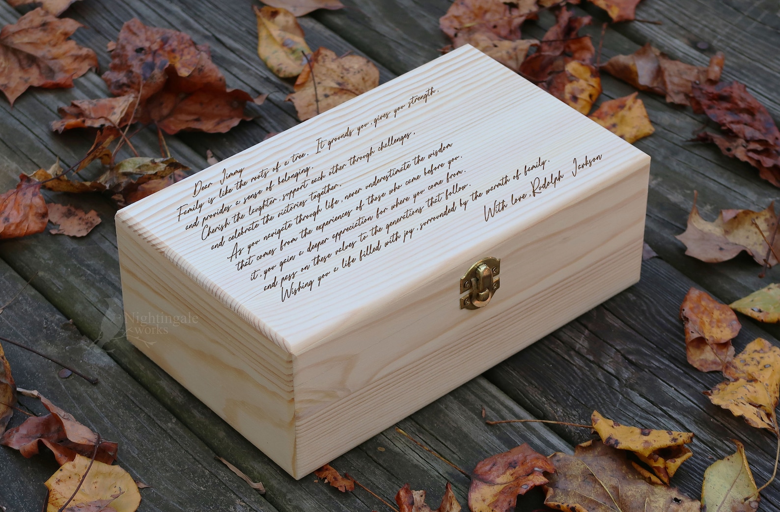 Personalized Engraved Handwriting Letter Gift, Custom Text Box ...