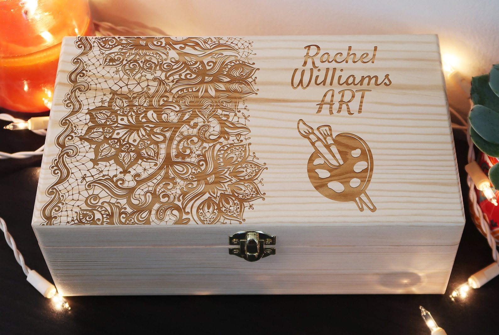Personalized Engraved Art Box, Custom Craft Box, Paint Box, Gift for ...